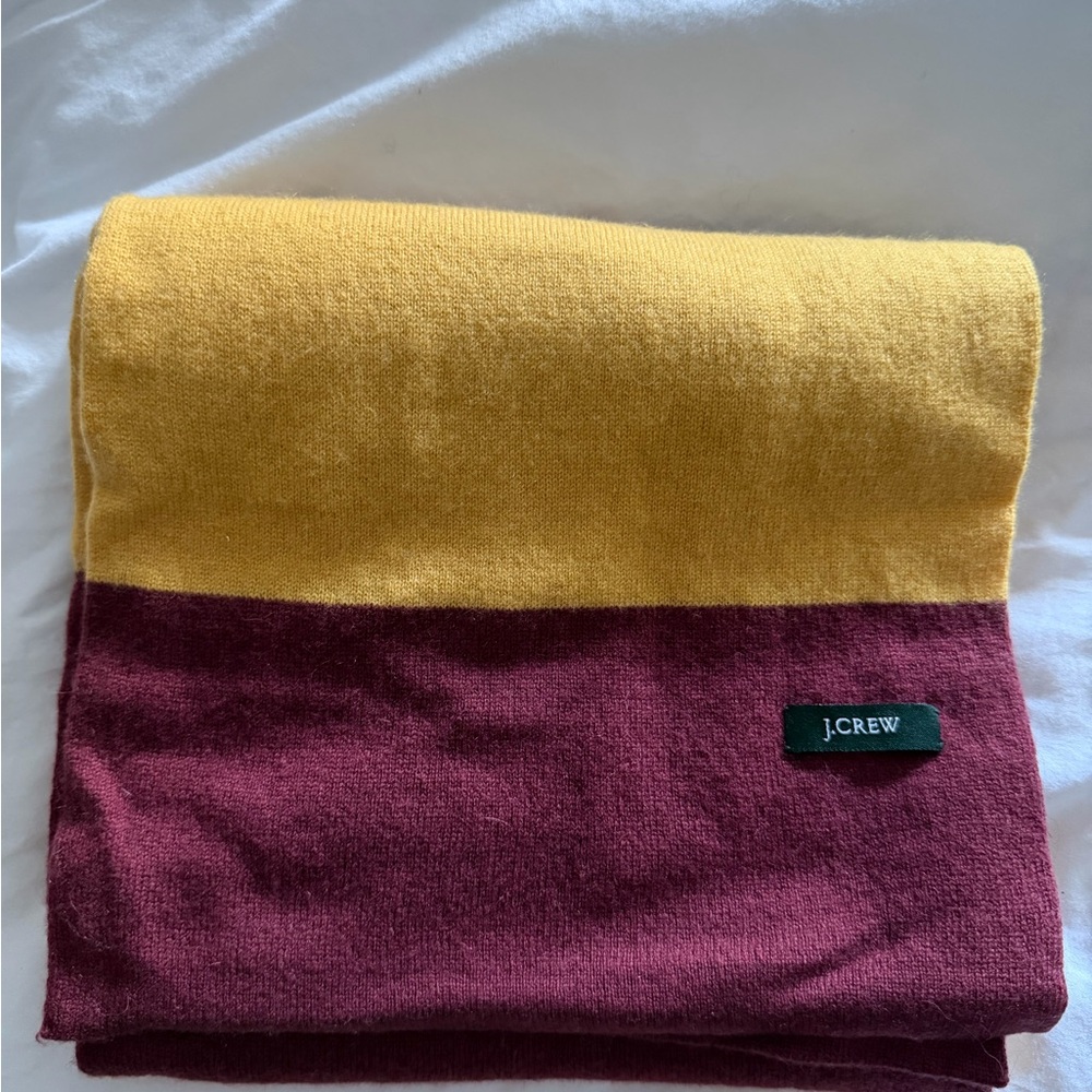J. Crew College Striped Yellow and Maroon Scarf